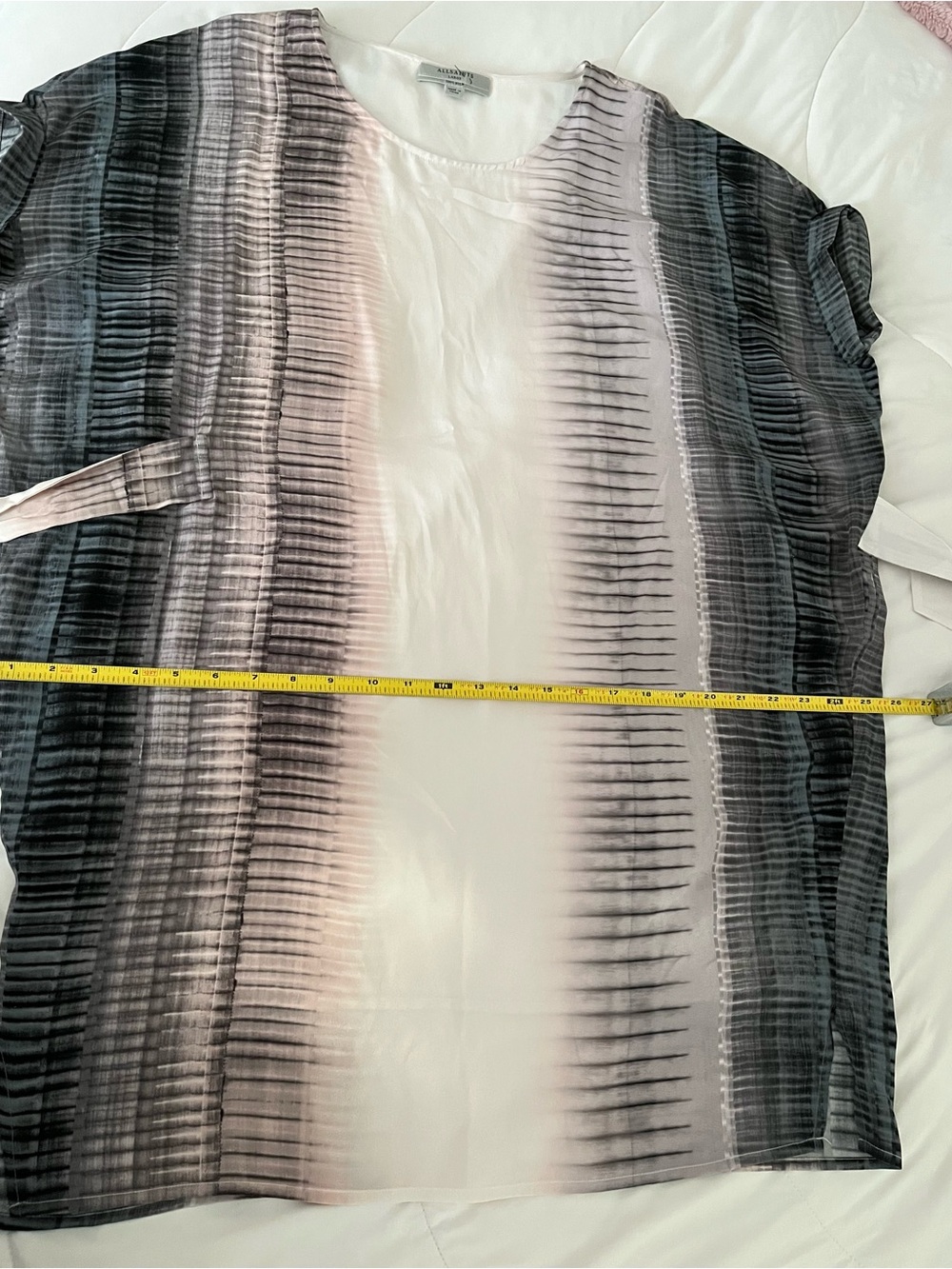 AllSaints Silk Pink and Gray Ombre Stripe Tunic Dress - Picture 12 of 12